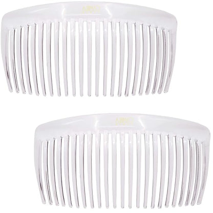 Camila Paris French Side Combs Large 4 Colors Each Curved French Twist Hair Combs Decorative, Strong Hold Hair Clips for Women Bun Chignon Up-Do, No Slip Styling Girls Hair Accessories, Made in France