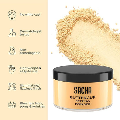 Sacha BUTTERCUP Setting Powder Makeup 1.75 Oz. Translucent 1.75 Oz