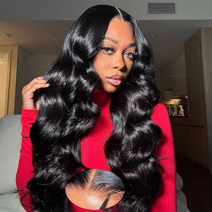 32inch Glueless Wigs Human Hair Pre Plucked Pre Cut 180% Density Wear And Go 4x4 HD Lace Closure Body Wave Wig Human Hair for Women