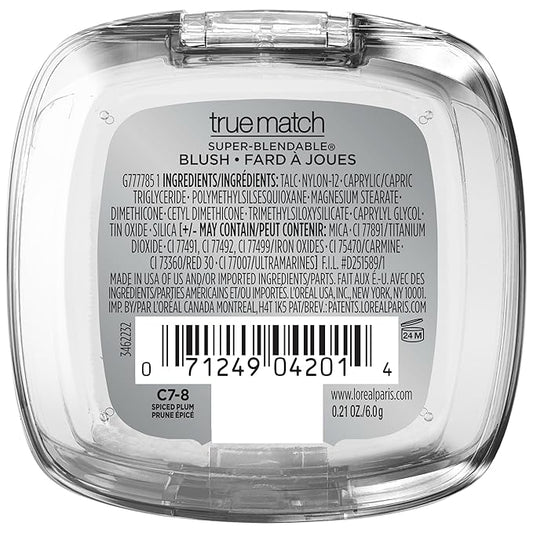 L'Oreal Paris True Match Super-Blendable Blush, Spiced Plum, 0.21 oz