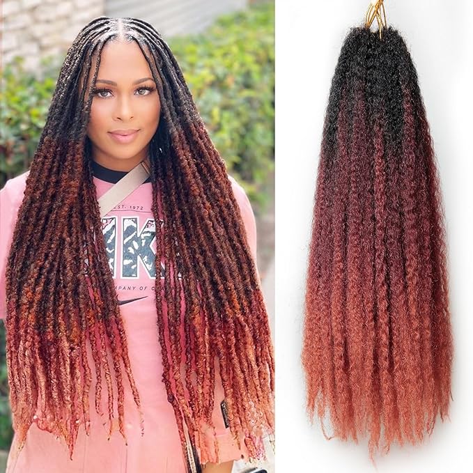 Marley Twist Braiding Hair 18 Inch 8 Packs – Fluffy&Tangle-Free Cuban Twist Hair for Braiding, Natural Look Synthetic Long-Lasting Spring Afro Kinky Twist Hair Extensions (T1B/530/350)