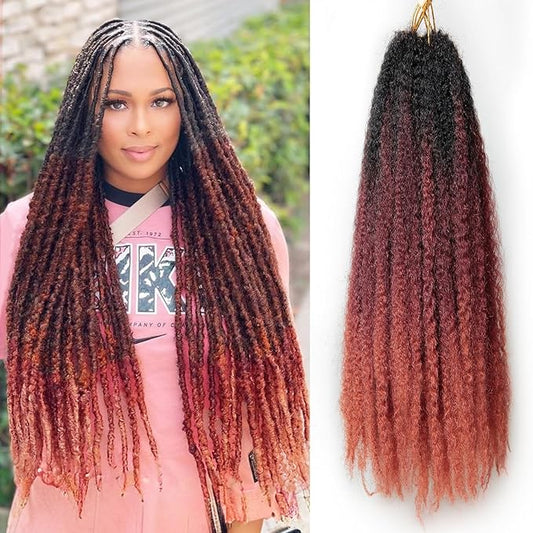Marley Twist Braiding Hair 18 Inch 8 Packs – Fluffy&Tangle-Free Cuban Twist Hair for Braiding, Natural Look Synthetic Long-Lasting Spring Afro Kinky Twist Hair Extensions (T1B/530/350)