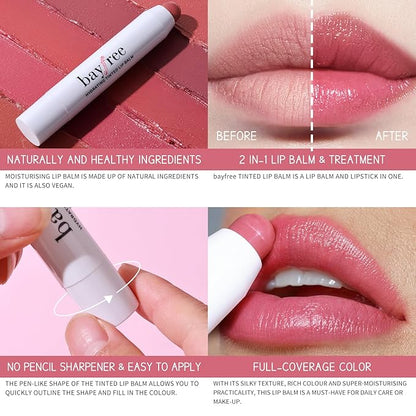 Tinted Lip Balm Plumper, Glossy, Pump Lips, Lightweight, Moisturize & Tint with Jojoba Seed Oil, Vegan Lip Balm Lip Care Present, Shimmer Orchid