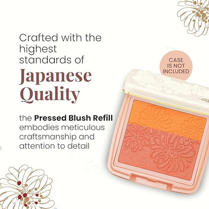 Paul & Joe Pressed Blush Palette Refill Only, Case Sold Separately, Oil-Absorbing Blush Powder, Bi-Color Face Blushes with Fitting Veil Powder, Yellow and Light Orange, 10 Tropical Mimosa, 0.17 oz
