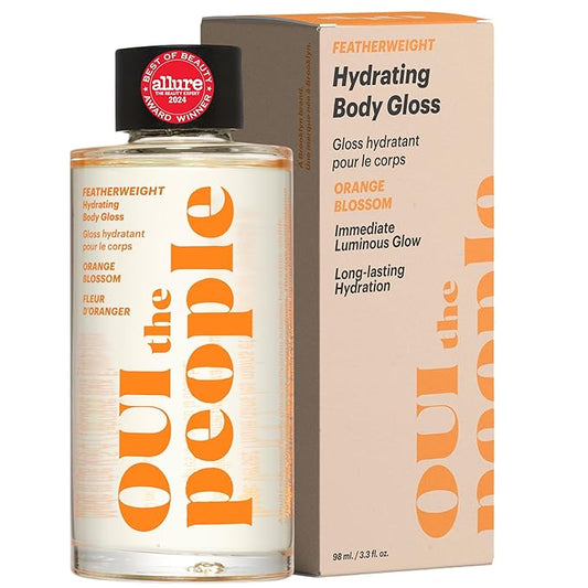 OUI the People FEATHERWEIGHT Hydrating Body Gloss, Orange Blossom Scent, Skin Barrier Boosting Serum Oil for Deep Hydration, Softens, Firms, and Enhances Skin Health, Shimmer Body Oil, 3.3 oz