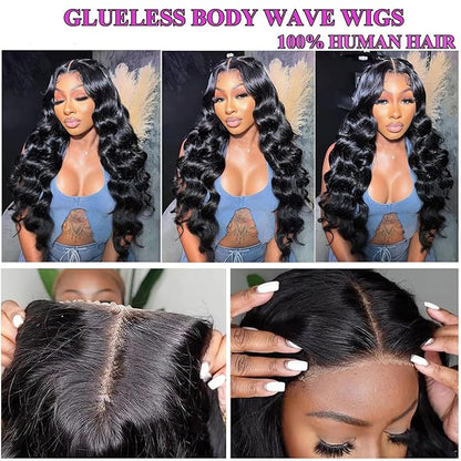 Body Wave Lace Front Wigs Human Hair Pre Plucked 180% Density 4x4 Lace Closure Wigs Human Hair for Black Women Glueless Wig 18 Inch