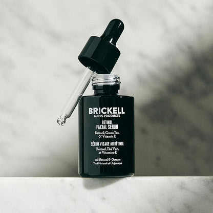Brickell Men's Retinol Skin Care Serum Treatment For Firming Face Lines & Eye Wrinkles, Deep Hydrating Facial Skincare Serum For Anti-Aging, Fragrance Free, 1 Ounce