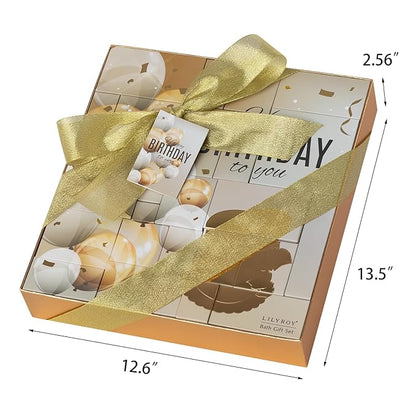 25Pcs Happy Birthday Gifts for Women - Luxury Birthday Advent Calendar Presents Bath and Body Birthday Gift for Sister, Girlfriend, Wife, Mom with Necklace｜Birthday Gift Set Idea for Female Friends
