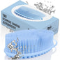 Avilana Silicone Body Scrubber – Dual-Sided Exfoliator for Men & Women, Gentle Loofah Alternative, Easy-to-Clean Silicone Shower Scrubber(Blue with Silver)