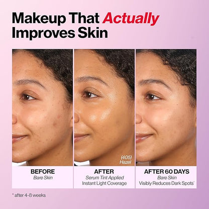 Revlon Illuminance Tinted Serum, Triple Hyaluronic Acid, Evens Out Skin Tone Over Time and Hydrates All Day, SPF 15, 417 Warm Caramel, 0.94 fl oz.
