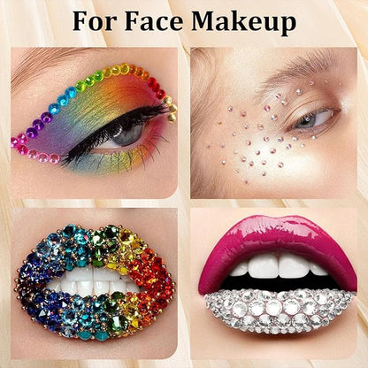 Colorful Face Gems for Makeup Set, Flatback Gorgeous