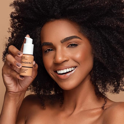 PHOERA Foundation, PHOERA Matte Liquid Foundation,PHOERA Makeup for Concealer (109-Mocha*2) 30ml