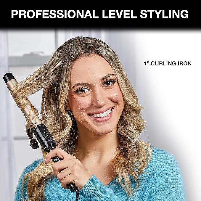 Remington Style Therapy 1” Curling Iron, Lasting Curls.