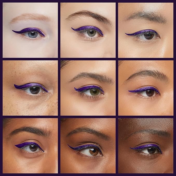 Skone Waterproof Liquid Eyeliner - Long Lasting & Smudge Proof - Insanely Intense Tattooed Eyeliner Pen with Felt Tip Applicator - Plum Black (0.07oz)