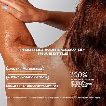 OUI the People FEATHERWEIGHT Hydrating Body Gloss, Unscented, Skin Barrier Boosting Serum Oil for Deep Hydration, Softens, Firms, and Enhances Skin Health, Shimmer Body Oil, 3.3 oz