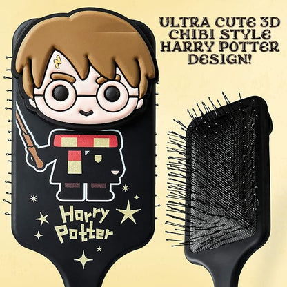 Official Harry Potter Hair Brush, Detangler for Girls, Gifts for Fans (Black)