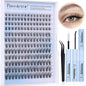 Pawotence Lash Clusters Kit Wispy Lash Extension Kit Natural 180pcs Cluster Eyelash Extensions Kit Individual Lashes 8-16mm Eyelash Clusters Kit with Lash Cluster Bond Seal and Lash Tweezers
