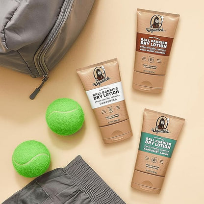 Dr. Squatch Ball Barrier Dry Lotion, No Mess Body Powder Lotion for Men, Made With Natural Ingredients - 2-Pack Wood Barrel Bourbon