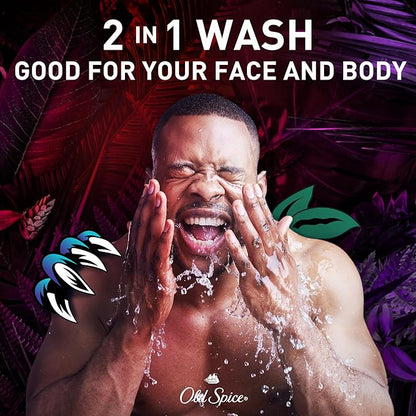 Old Spice Cleansing Body Wash for Men, 3X Defense, 24/7 Shower Fresh with Lasting Scent, 2-in-1 Body & Face Wash, NightPanther with Rich Warm Scent, 24 oz (Pack of 4)