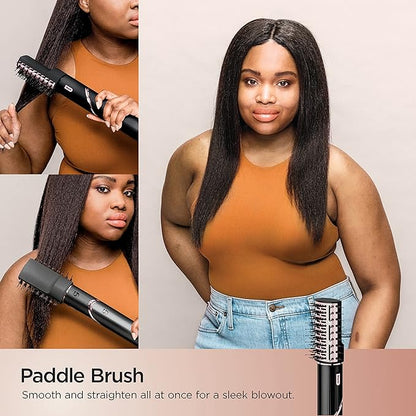 Shark FlexStyle Hair Dryer & Powerful Styling System with 6-Piece Hair Styling Tools, Paddle Brush, Curl-Defining Hair Diffuser, Auto-Wrap Curlers, Styling Concentrator, Oval Brush &, Black, HD440BK