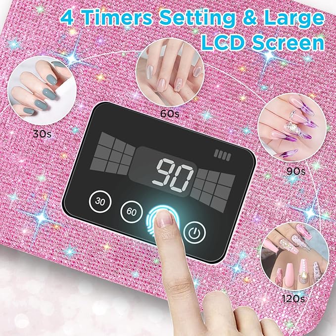Cordless uv nail lamp, 120w