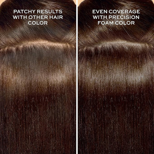 John Frieda Precision Foam Colour, Medium Natural Brown 5N, Full-coverage Hair Color Kit, Anti-Fade Gray Coverage, Deep Color Saturation Hair Dye, 1 Application