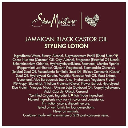 SheaMoisture Styling Lotion for Damaged Natural Hair Jamaican Black Castor Oil Silicone Free Hair Treatment 8 oz