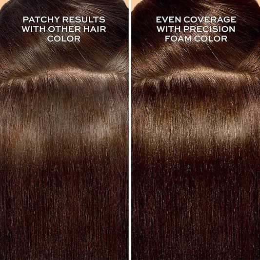John Frieda Precision Foam Colour, Dark Natural Brown 4N, Full-coverage Hair Color Kit, Anti-Fade Gray Coverage, Deep Color Saturation Hair Dye, Pack of 2