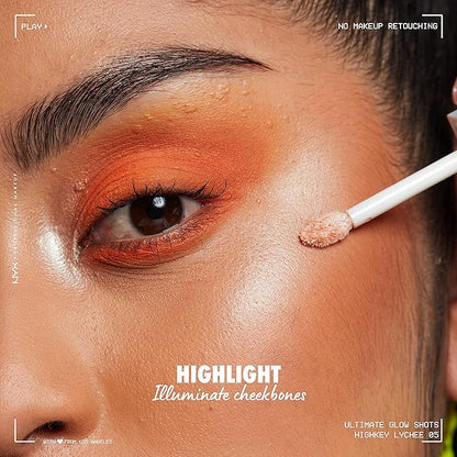 NYX PROFESSIONAL MAKEUP Ultimate Glow Shots, Liquid Eyeshadow, Long-Lasting Shimmer Eye Shadow with Vitamin C - Highkey Lychee