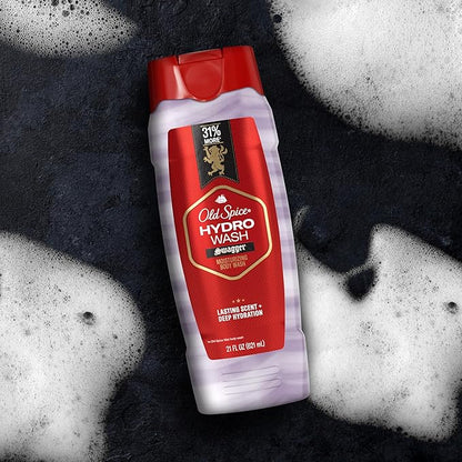 Old Spice Moisturizing Body Wash for Men, Hydro Wash, 2-in-1 Long Lasting Scent & Deep Hydration, 24/7 Shower Fresh, Swagger Scent, 21 oz (Pack of 2)
