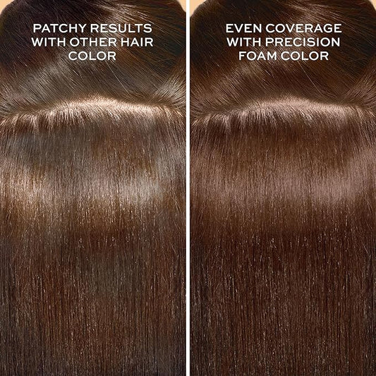John Frieda Precision Foam Colour, Light Natural Brown 6N, Full-coverage Hair Color Kit, Anti-Fade Gray Coverage, Deep Color Saturation Hair Dye, Pack of 2