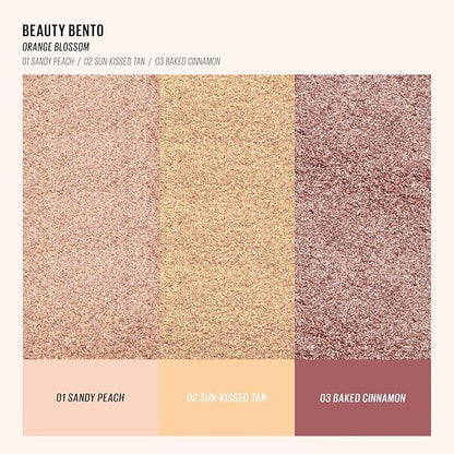 Kaja Beauty Bento Collection - Bouncy Eyeshadow Trio | Peach Orange Tones, Travel Size, 02 Orange Blossom, 2019 Allure Best of Beauty Award, 0.03 Oz