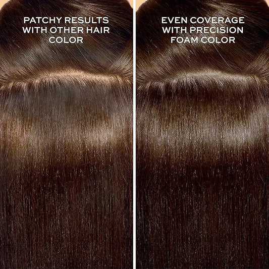 John Frieda Precision Foam Colour, Medium Natural Brown 5N, Full-coverage Hair Color Kit, Anti-Fade Gray Coverage, Deep Color Saturation Hair Dye, Pack of 2
