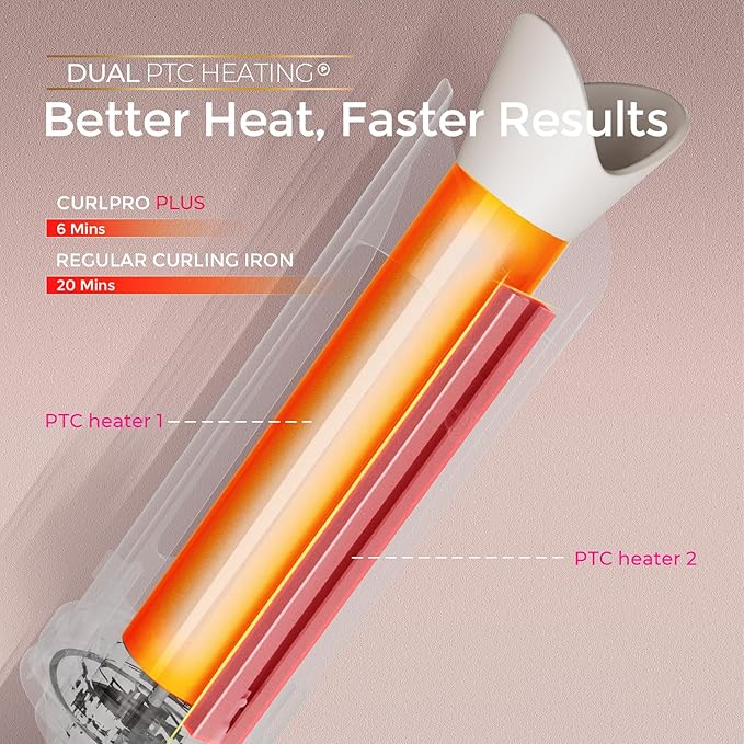 Upgraded Automatic Rotating Curling Iron - TYMO CurlPro Plus Long Barrel Curling Wand for Long Hair, Ceramic 1 Inch Hair Curler for Women, Anti-Scald, Tangle-Free, 600M Ionic, Dual Voltage, Gold