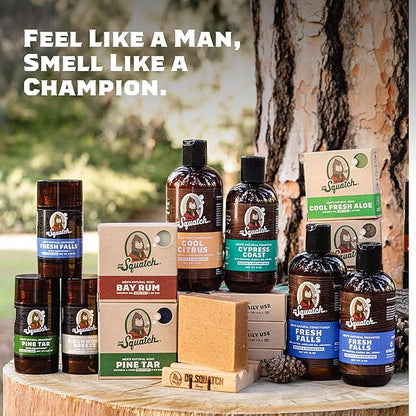 Dr. Squatch Natural Bar Soap for Men - Cold Process Soap with No Harsh Chemicals - Cedar Citrus, Gold Moss, Bay Rum, Pine Tar & Alpine Sage (5 oz, 5-Pack)