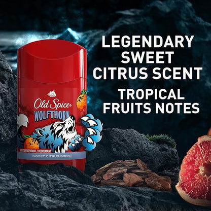 Old Spice Aluminum Free Deodorant for Men, 24/7 Odor Protection, 24/7 Freshness & Lasting Scent, Goes on Clear, Wolfthorn with Sweet Citrus Scent, 2.6 oz (Pack of 6)
