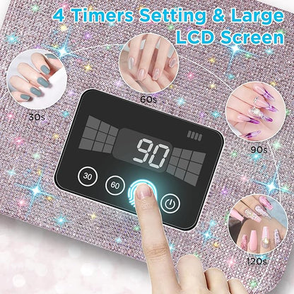 Cordless uv nail lamp, rechargeable