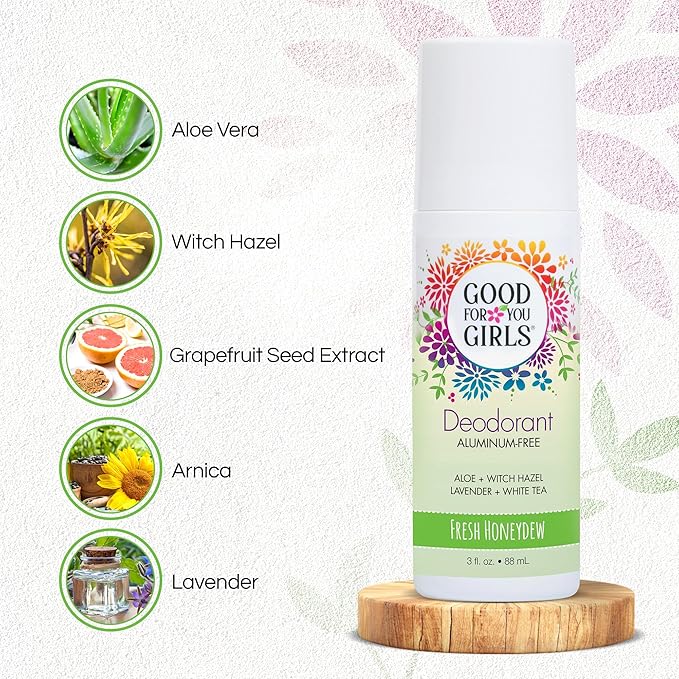 Good for You Girls Aluminum-Free, Natural & Vegan Deodorant for Kids, Preteens, Teens, Safe & Effective Odor Protection, Clear Roll-On, Natural Fragrance | Fresh Honeydew, 3 oz (Pack of 3)