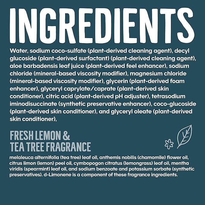 Seventh Generation Purely Clean Hand Wash Soap, Fresh Lemon and Tea Tree, 12 Fl Oz, Pack of 8