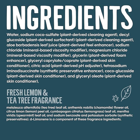 Seventh Generation Purely Clean Hand Wash Soap, Fresh Lemon and Tea Tree, 12 Fl Oz, Pack of 8