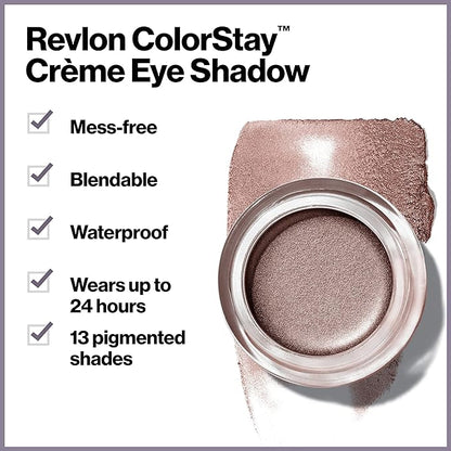 Revlon Crème Eyeshadow, ColorStay 24 Hour Eye Makeup, Highly Pigmented Cream Formula in Blendable Matte & Shimmer Finishes, 705 Crème Brûlée, 0.18 Oz