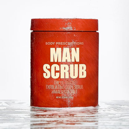 Body Prescriptions Men’s Exfoliating Body Scrub – Ultimate Skin Cleansing Wash in Jar with Twist-Top Lid, For All Skin Types, 21 Ounce (Pack of 2), Himalayan Salt