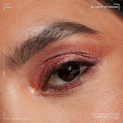 NYX PROFESSIONAL MAKEUP Ultimate Glow Shots, Liquid Eyeshadow, Long-Lasting Shimmer Eye Shadow with Vitamin C - Clementine Fine