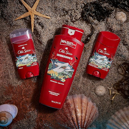 Old Spice Aluminum Free Deodorant for Men, 24/7 Odor Protection, 24/7 Freshness & Lasting Scent, Goes on Clear, Sharkhammer Scent, 2.6 oz (Pack of 6)