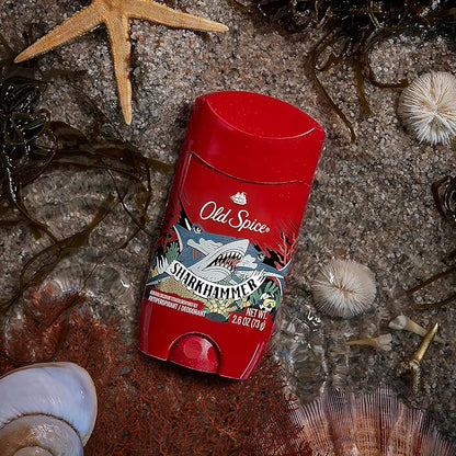 Old Spice Aluminum Free Deodorant for Men, 24/7 Odor Protection, 24/7 Freshness & Lasting Scent, Goes on Clear, Sharkhammer Scent, 2.6 oz (Pack of 6)